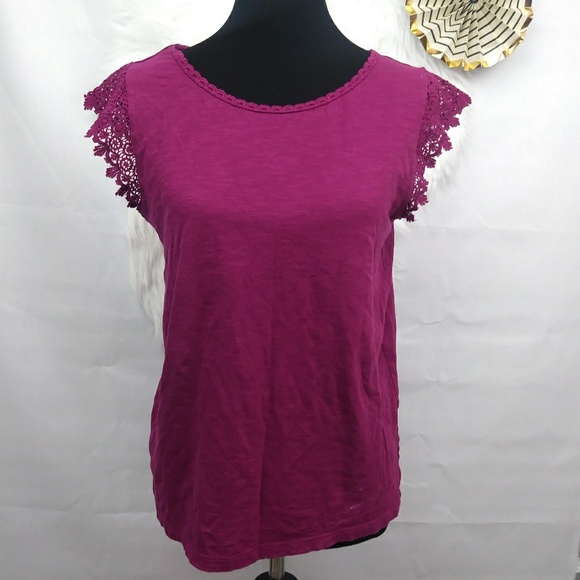 LOFT Tops - Ann Taylor Loft Basic Purple Blouse Top sz Medium